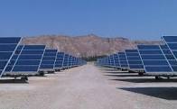 Solar arrays along a prepared access road